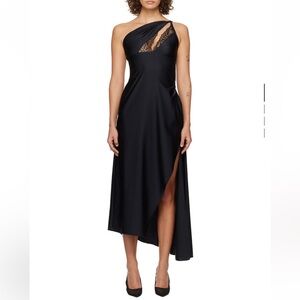 Coperni Black One Shoulder Sleeveless Cocktail Dress